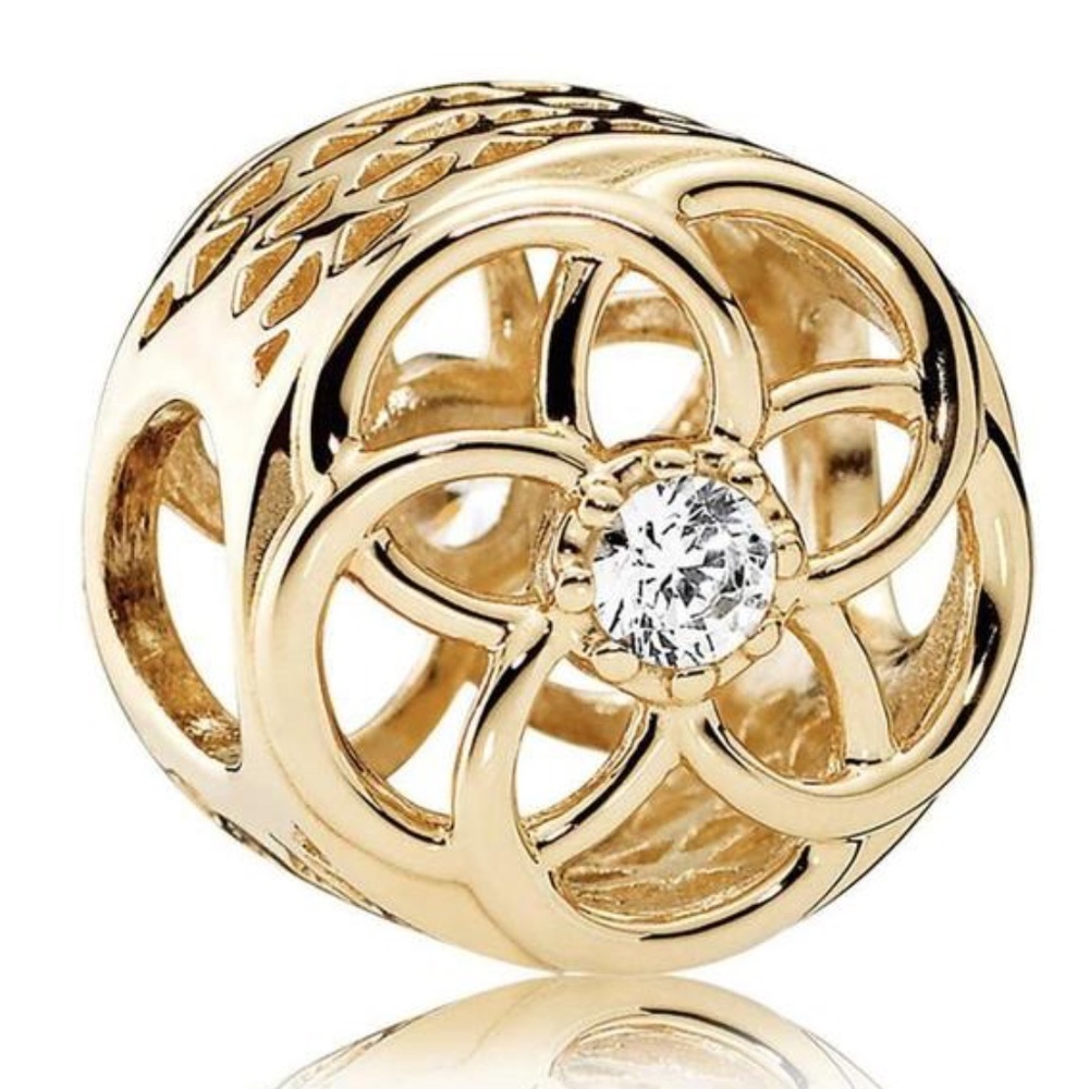 Pandora 14k Gold Loving Bloom Charm New with Tags